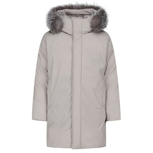 지오지아 남성 폭스퍼 후드 롱 다운 점퍼_AEC4FP1101