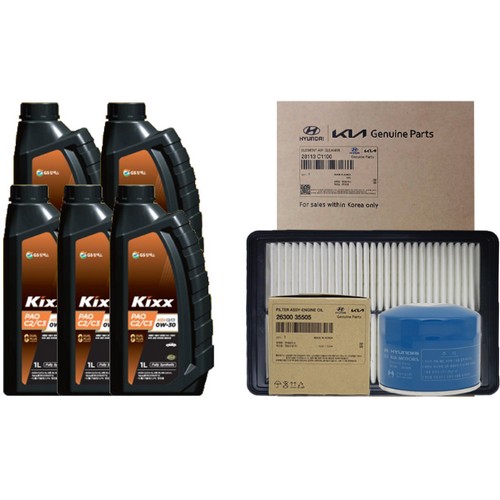 GS칼텍스 KIXX 파오 C2/C3 0W30 5L + 순정필터 현대 더뉴 그랜저IG 2.4 하이브리드