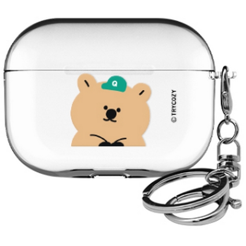 트라이코지  에어팟3 쿼카 모자 클리어 케이스