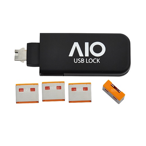 AIO USB 락 포트 키 잠금장치 [주황] - 에누리 가격비교