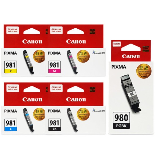Canon  정품 PGI-980PGBK, CLI-981BK, CLI-981C, CLI-981M, CLI-981Y 5색 세트
