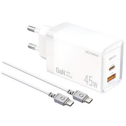 액티몬  PD PPS 45W 2포트 GaN 충전기 MON-PD45W-HC7
