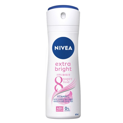 니베아 데오드란트 스프레이 엑스트라 브라이트 60ml