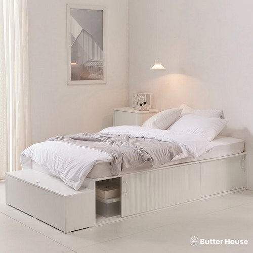 버터하우스 포포 미드 무헤드 수납 침대 SS