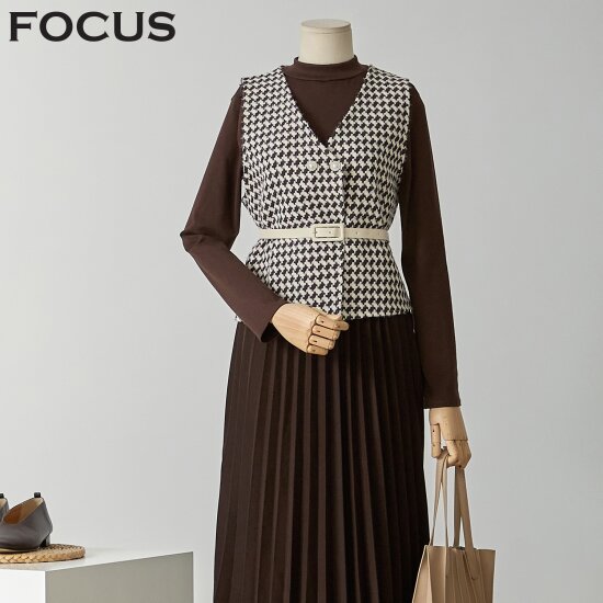 4CUS 사선체크세트원피스 FW1J9OP8200