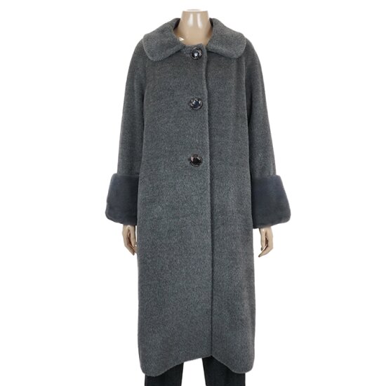 비꼴리끄 여성 베이비 알파카 울 밍크 롱코트 B224WL2030