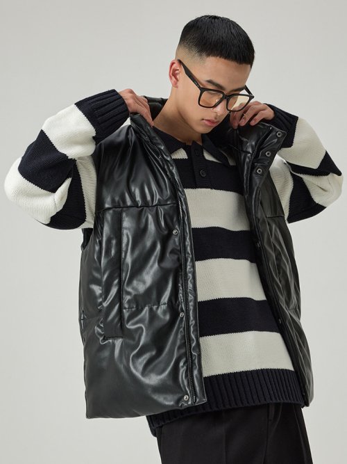 프로젝트엠 남성 레더 다운 베스트_EYD4VP1500
