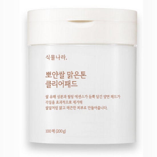 식물나라 뽀얀쌀 맑은톤 클리어패드 100매