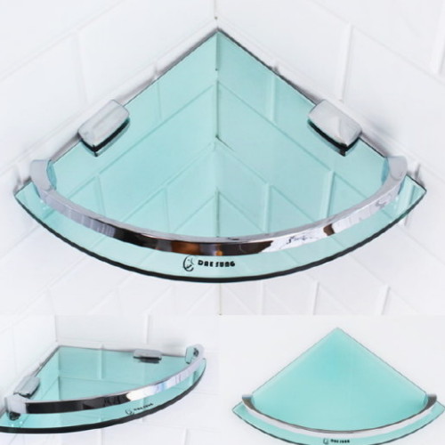 또바기닷컴 강화유리 욕실 코너선반 투명