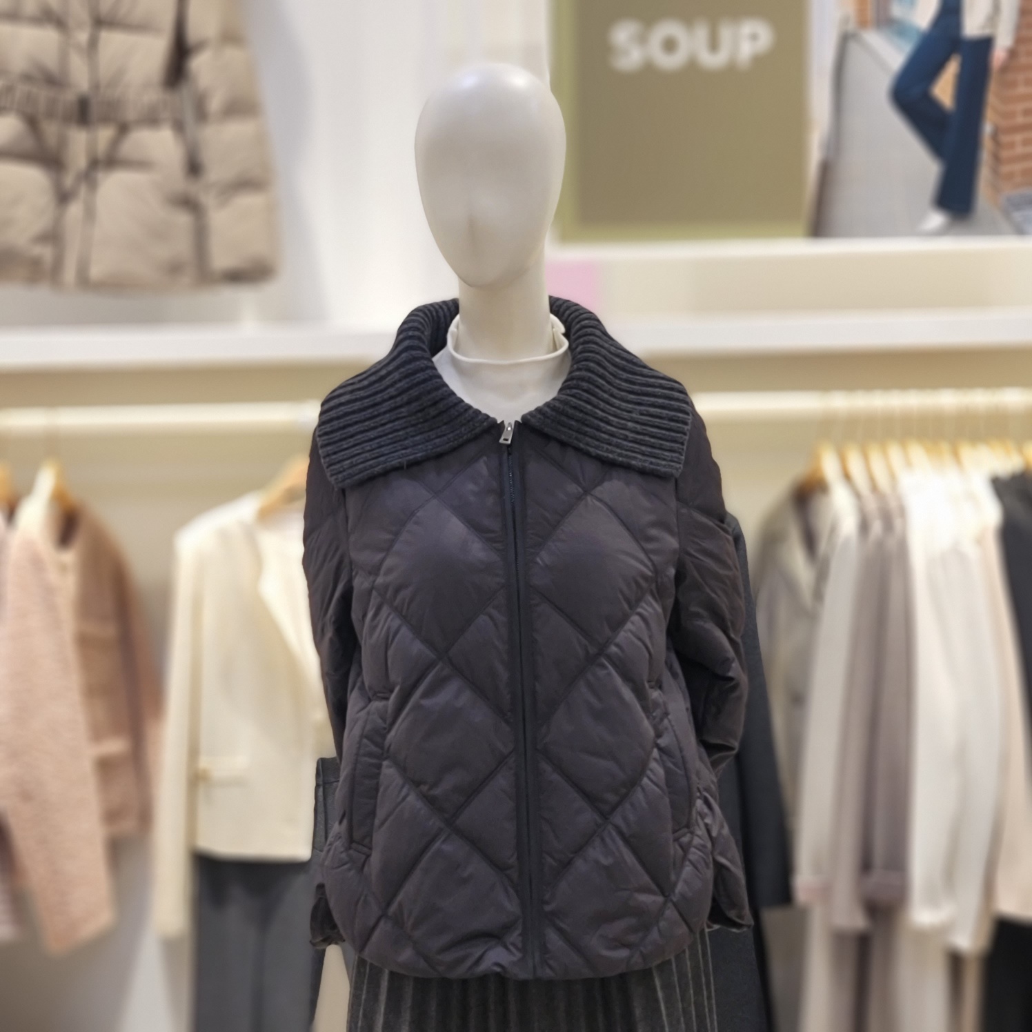 숲 유성점 OZBDOTG 카라니트 퀼팅패딩