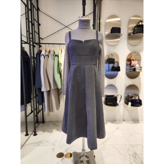 랩 뷔스티에 롱원피스 솔리드 AP4WOA69