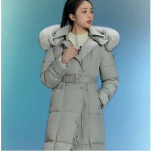 에고이스트 여성 더블 브레스티드 벨티드 롱 구스다운 EP4TD511