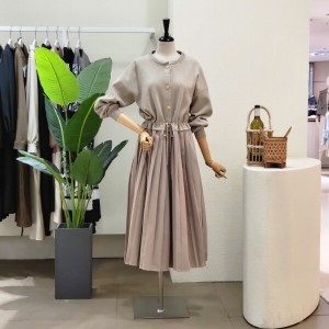 포커스 스트링 플리츠 니트 롱원피스 FW3J9OP5651