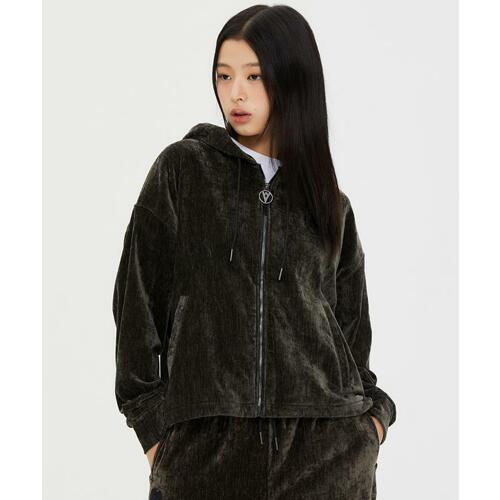 라이프워크 여성 셔닐벨벳 스트링 후드집업 LW234ZT841