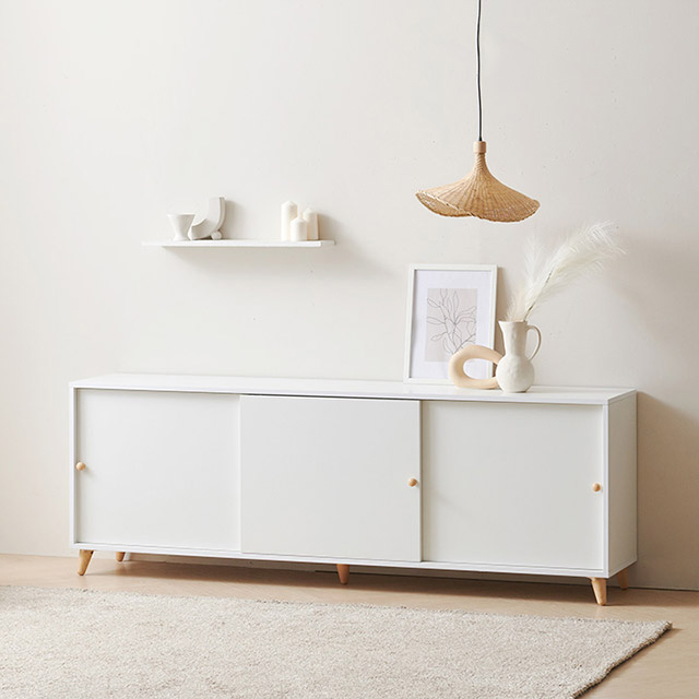 헤이몰리 퓨어킹 슬라이딩 높은 거실장 2000