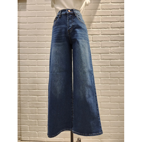 나인스텝 기모 반밴딩 와이드 청바지 N23DM3403