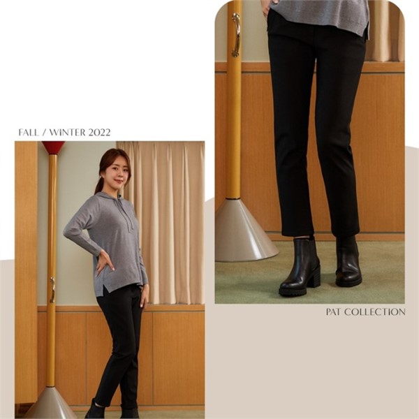 PAT 여성 트리코트 밍크본딩 슬림 팬츠 1I81604 822