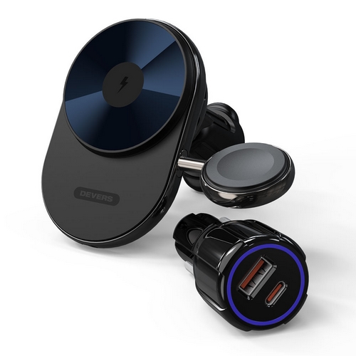 디버스  맥세이프 펠티어 냉각쿨러 15W 차량용 2in1 무선충전거치대 DVS-PEM-2IN-15W + 충전기 세트