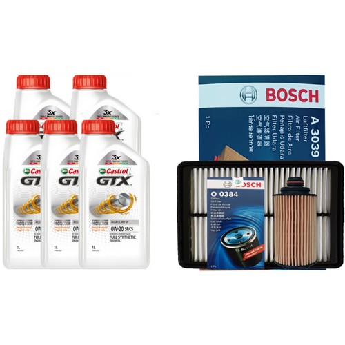 캐스트롤  GTX SP C5 0W20 5L + 보쉬필터 쌍용 베리뉴 티볼리 1.5 가솔린