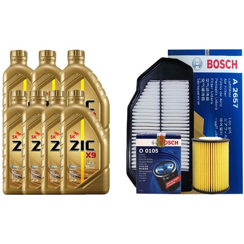 SK엔무브 ZIC X9 LS 5W30 7L + 보쉬필터 제네시스DH G380 3.8 가솔린