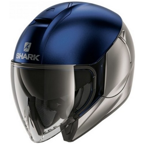 샤크  시티크루저 듀얼 매트 실버 블루 헬멧