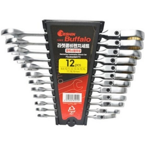 세신버팔로 플렉시블 라쳇 콤비렌치 무광 세트 (12pcs)