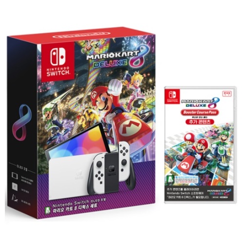 Nintendo  닌텐도 스위치 OLED 마리오 카트 8 디럭스 세트 4인용 게임 패키지