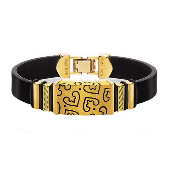 수앤진골드  트럼프 가죽 팔찌 18.75g