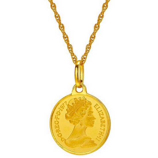 한국금다이아몬드  여자 목걸이 체인 코인 디자인 7.5g