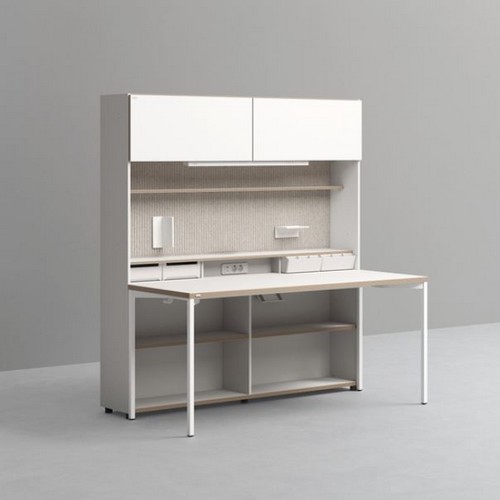 데스커 5단 멀티 책상세트+조명+도어