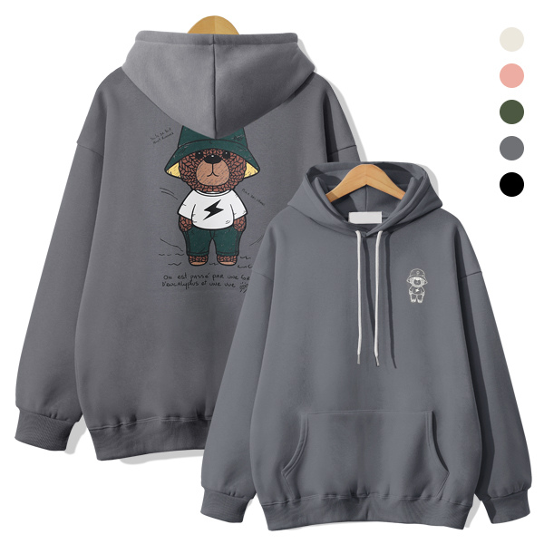 MNC 번개 베어 기모후드 MDHD417DG FREE 아이보리