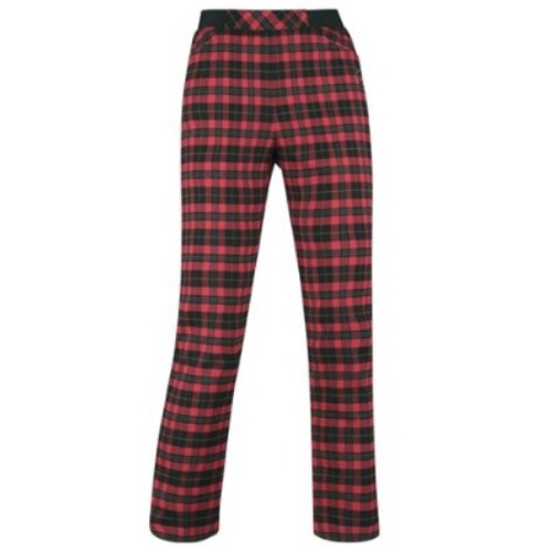 럭스골프  밴딩 체크 양기모 골프바지 YD3W229W