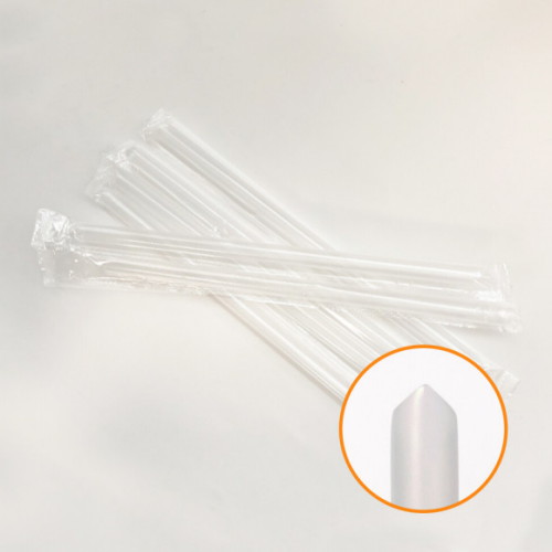 투고팩  투명 사선 빨대 21cm