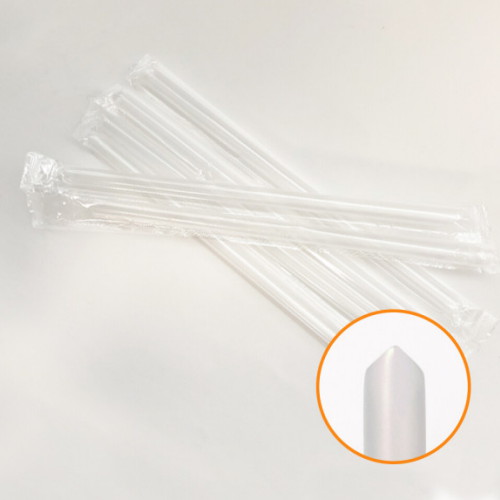 투고팩  투명 사선 빨대 25cm