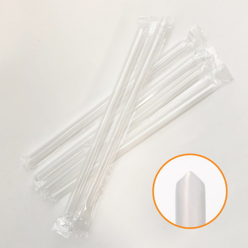 투고팩  투명 사선 빨대 25cm