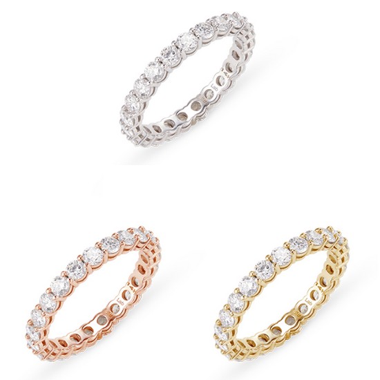 도로시  14K 랩 다이아몬드 이터니티 반지(2.5mm)