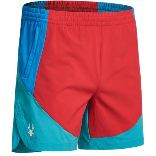 스파이더  러닝 프로웹 컬러 블록 우븐 쇼츠 SPHMCNTR234MTBL