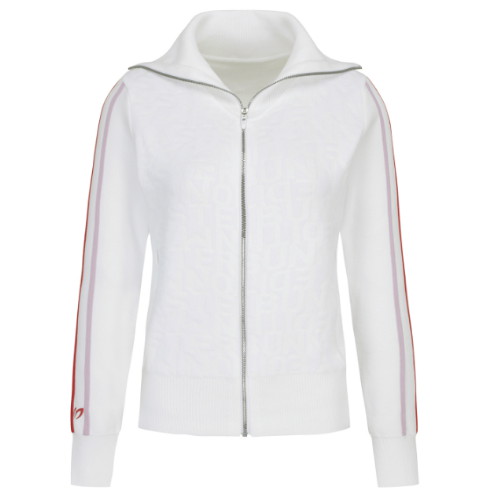 마스터바니에디션  로고 배색 하프넥 집업 가디건