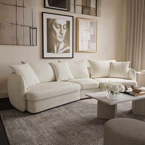 까사미아 로네 코너형 패브릭 소파 4인용