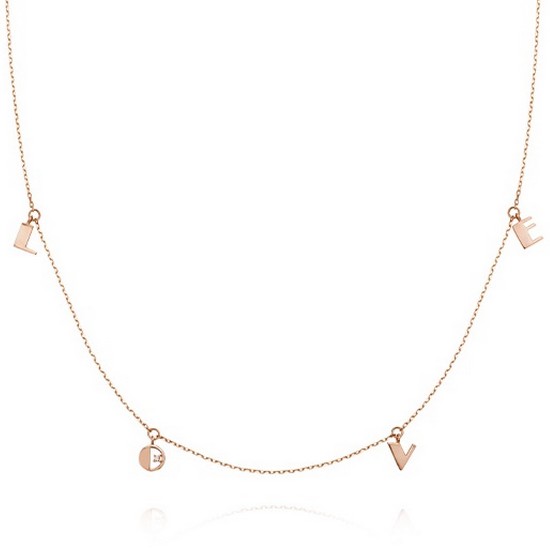 티르리르  여성 14K 핑크골드 쇼러브 올 0.01ct 다이아 목걸이 TNJK4P00288MD