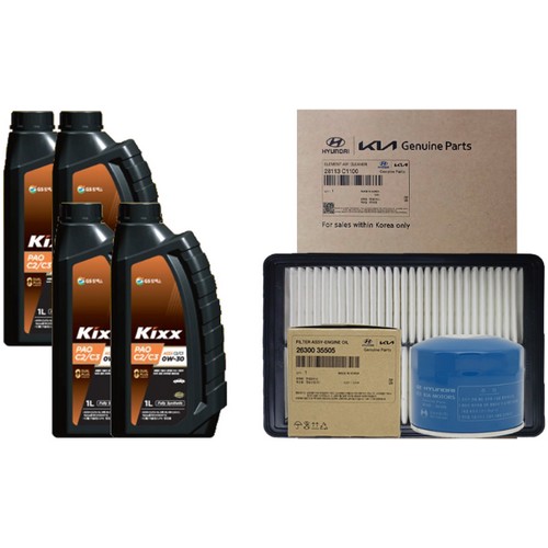 GS칼텍스 KIXX 파오 C2/C3 0W30 4L + 순정필터 기아 올뉴 K5 JF 2.0 가솔린