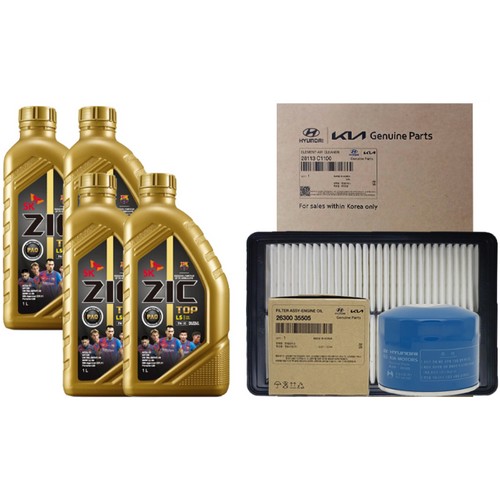 SK엔무브 ZIC 탑 5W30 4L + 순정필터 기아 올뉴 K5 JF 2.0 가솔린