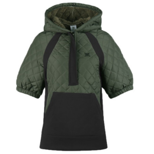 럭스골프  미우골프 웜 퀼딩 반팔 후드 아노락 MW3W803W