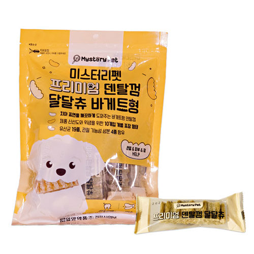 일양약품 미스터리펫 프리미엄 덴탈껌 달달츄 바게트형 150g (10p)
