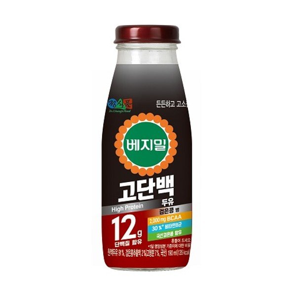 정식품 베지밀 검은콩 고단백두유 병 190ml