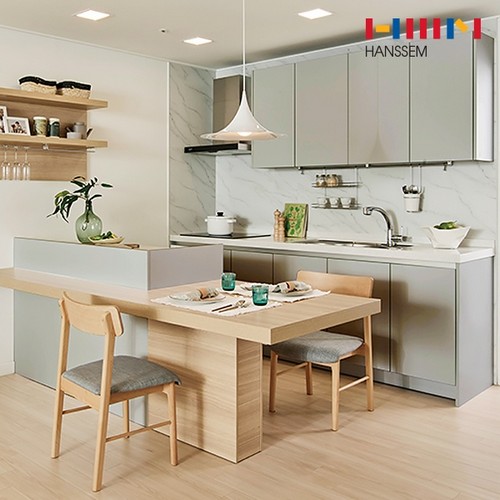 한샘  밀란 100 퓨어그레이 ㅡ자 기본형