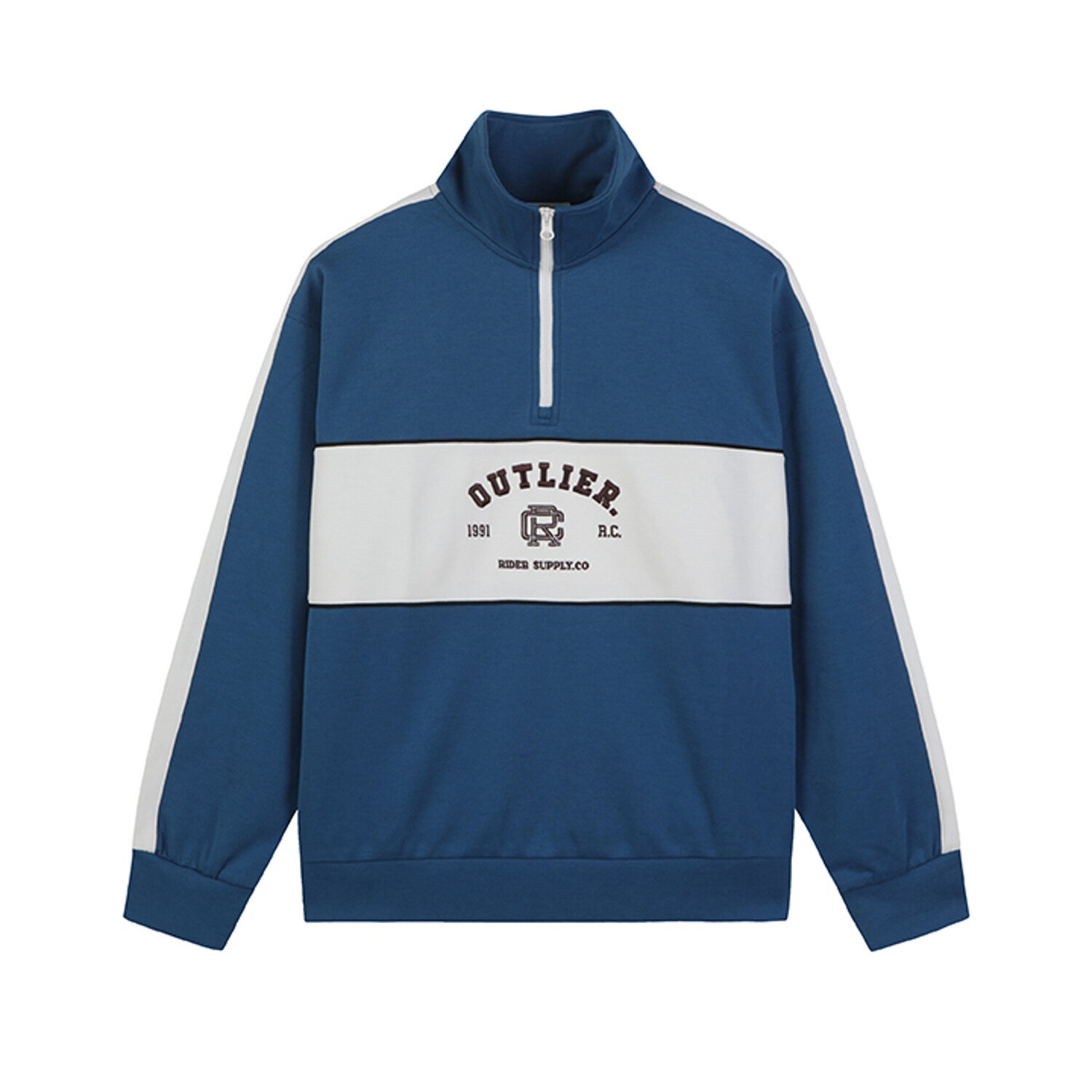 탑텐 남성 더블니트 그래픽 배색 하프 집업_MSE1TR1902