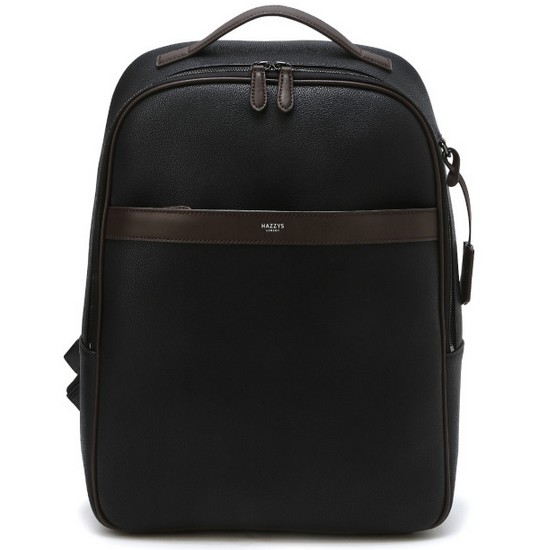 헤지스 컬러배색 가죽 백팩_HJBA4E834BK