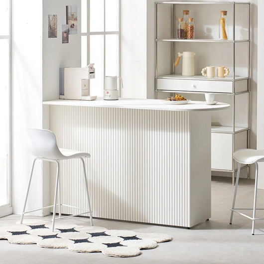 나무뜰 엘리 템바보드 반타원 수납 홈바 아일랜드 식탁 1400