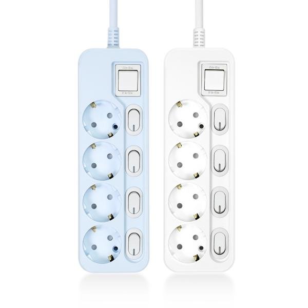 천하지엘씨 아이정 더쿨한 4구 16A 메인 개별스위치 자동소화 멀티탭